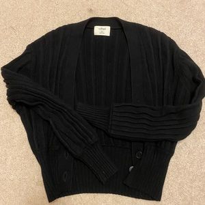 aritzia plunge front cardigan - black